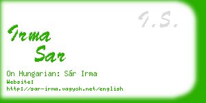 irma sar business card